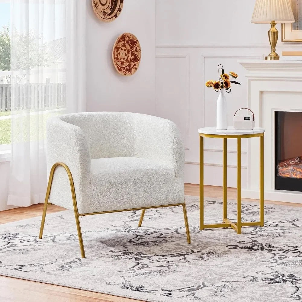 Luxury Boucle Wraparound Accent Chair