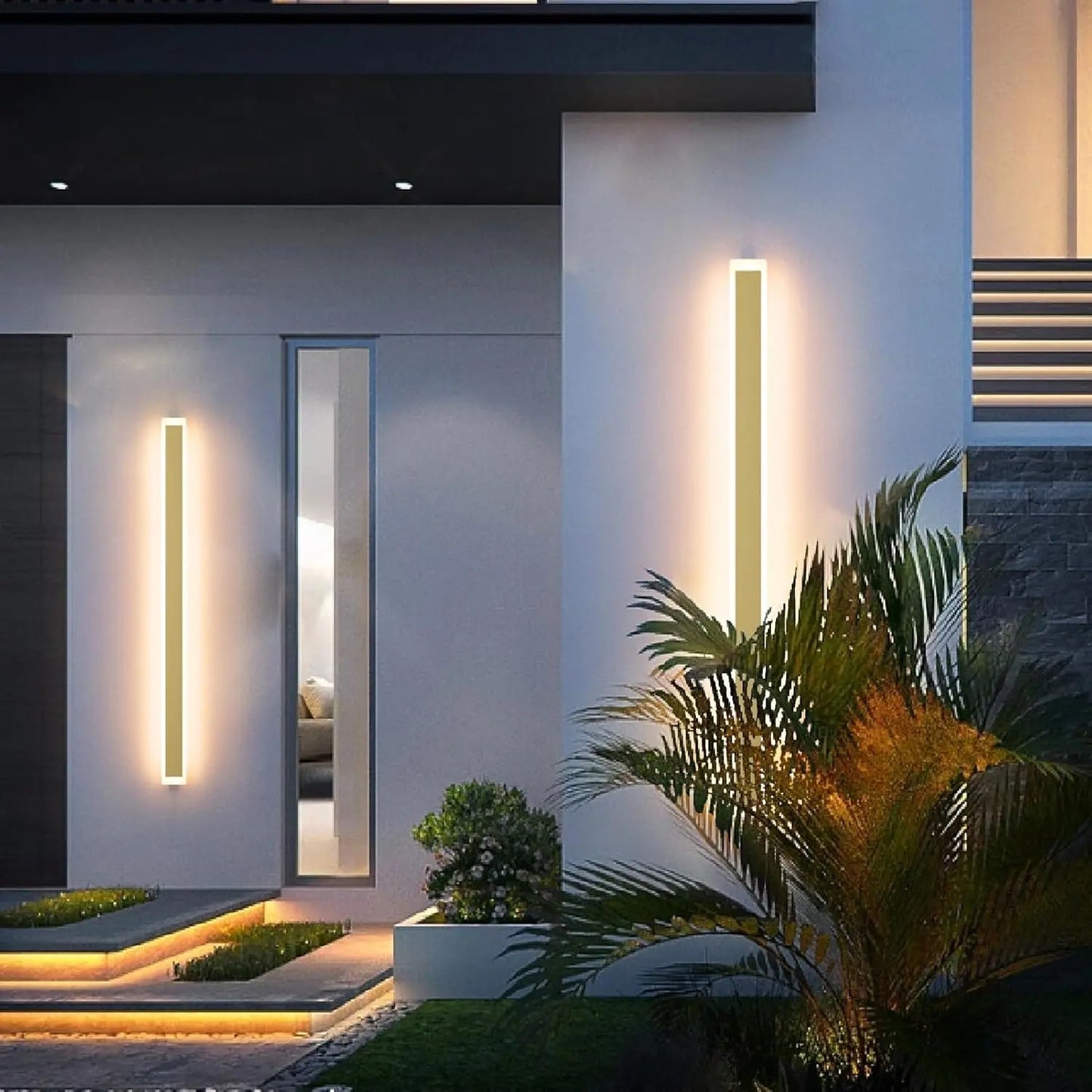 2-Pack Modern Outdoor LED Wall Sconces